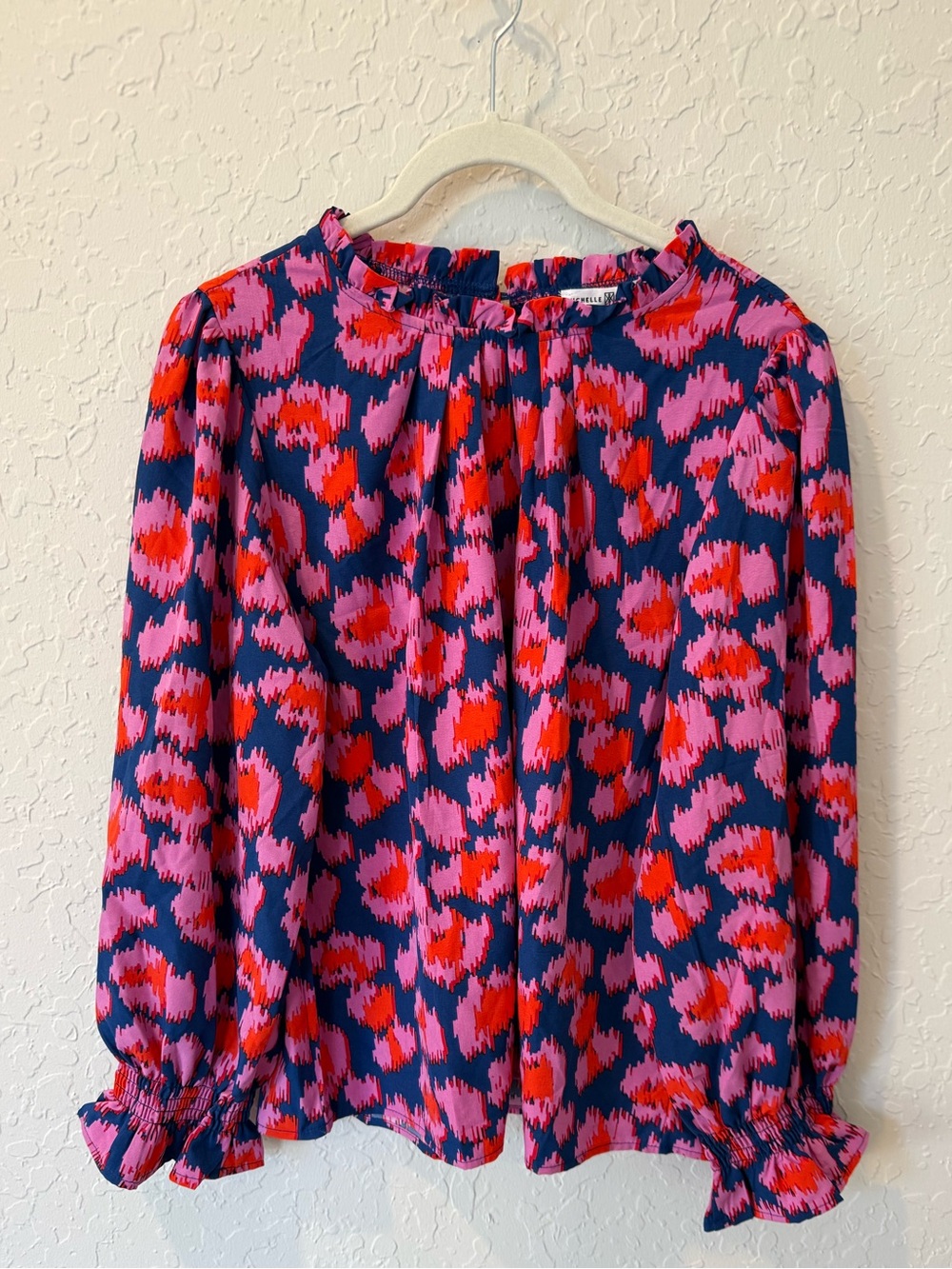 Michelle McDowell blue, pink & red Patterned Blouse - Women Tops - M